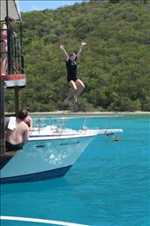 Me, jumping off the deck of the Willy T on Norman Island: by whereiscdnow, Views[280]