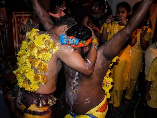 At the top of the 272 steps lie the Batu cave temples and a time of shared worship, thanksgiving and  celebration; and the fervent wish that the kavati has been deemed worthy enough to have a request granted. A life changing experience for all, devotee and witness alike. 