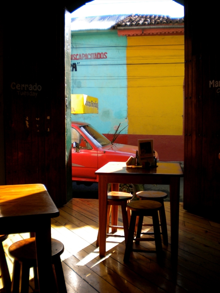 Cafe, I love the colors, not boring or bland.