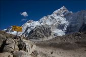 The sign to Mt Everest. Only 50% of people who embark to Base Camp make it. This is the make or break point. I am fortunately one of those successful, but it definitely wasn't easy.: by whylackie, Views[333]