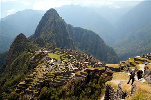 The awe-inspiring Inca citadel of Machu Picchu lies at the end of a gruelling 4-day hike along old Inca trails.  Perched on top of a high mountain ridge it is invisible from the valleys below.