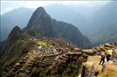 The awe-inspiring Inca citadel of Machu Picchu lies at the end of a gruelling 4-day hike along old Inca trails.  Perched on top of a high mountain ridge it is invisible from the valleys below.: by wijew, Views[403]