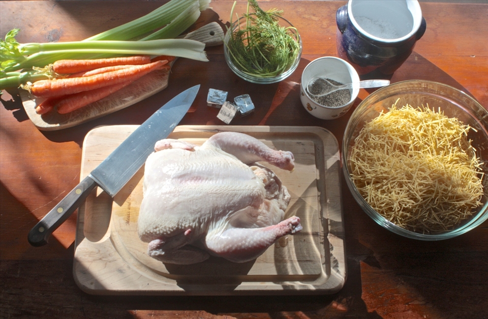 All the ingredients you need to make Grandma Marion's Chicken Soup.
