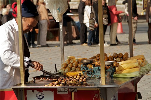 Toasted walnuts and corn