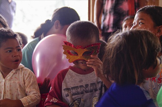 Young children expressing delight over our simple gifts.