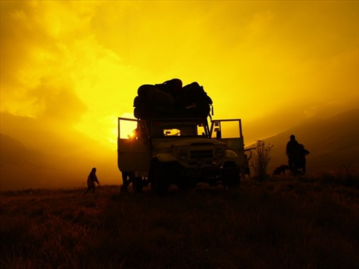 the most popular vehicle in Bromo Maountain is Jeep. tourist can rent this car 