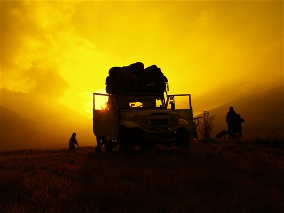 the most popular vehicle in Bromo Maountain is Jeep. tourist can rent this car 