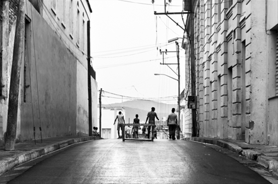 Streets for everyone and everything, as in Santiago de Cuba. Also the street that becomes soccer pitch for youth. One ball, two self made soccer goals built in wooden, and then, all together in the street!