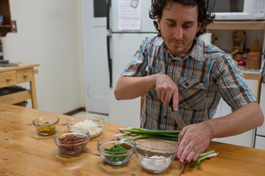 Me preparing all the ingredients for the soup.
