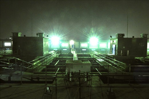 construction site during night time.