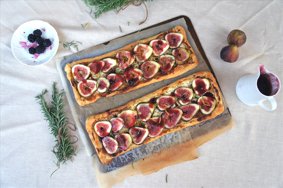 Farmhouse Fig & Chèvre Tart with Blackberry Balsamic