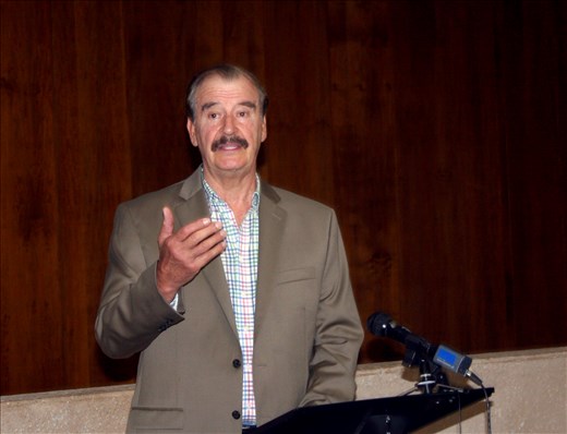 Former President of Mexico Vicente Fox press conference.