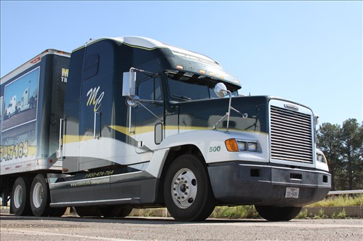 One of the driving program's trucks parked by the Chap Center