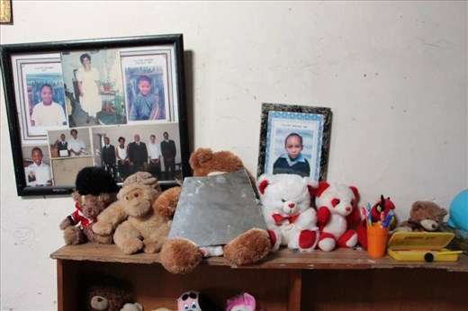 Photos and toys of the kids that Dina takes care of.