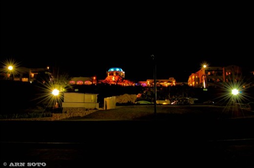 Light in the dark night castle THUNDERBIRD RESORTS