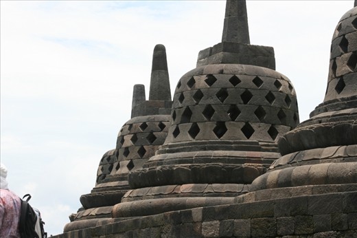 Stupa

Located on the top of Borobudur temple, the third floor. Stupa used as a sacred building to honour the Buddha. (Borobudur temple, Magelang, Central Java)