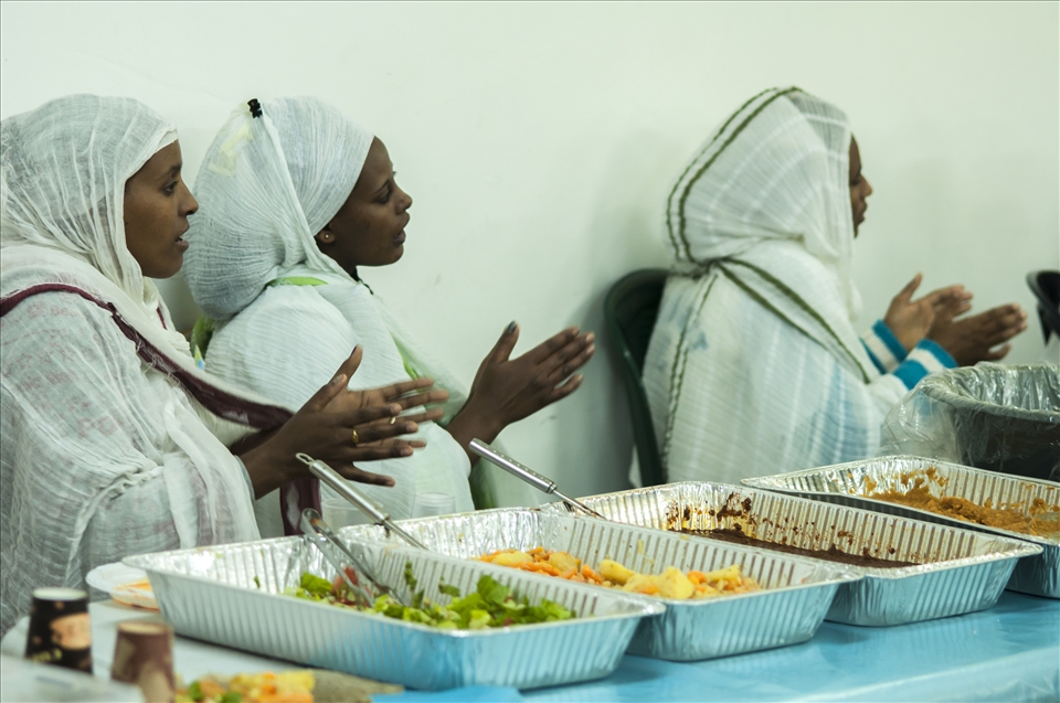 women singing,  christian Ethiopian Community during annual holiday