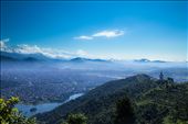 Pokhara city and world peace stupa with the annapurna ranges Sarangkot: by yokicoco, Views[716]