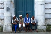 Nepali man siting in front of the gate of temple in Pokhara: by yokicoco, Views[337]