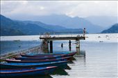 Colorful boat ride in Phewa lake at the late afternoon: by yokicoco, Views[370]