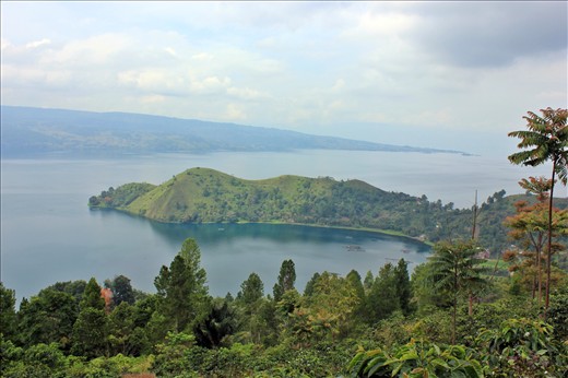 Teluk Unta, Lake Toba, Indonesia. The shape of the island is like a camel so this part of the lake is called 