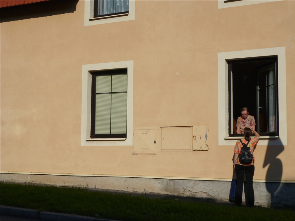 Catching up with family and friends is an important part of the day. 