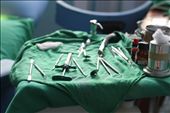 A plate of sterile dental equipment sits afresh for the doctor's use.: by yujia, Views[547]