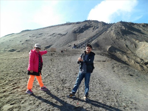 Full of spirit to conquer 250 stairs to see Bromo Crater