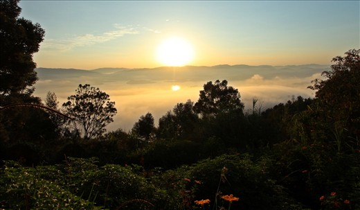 Sunrise from Virunga Lodge.
