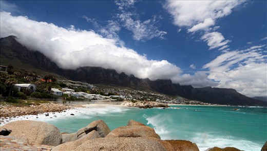 Looking south from Camps Bay in Cape Town.