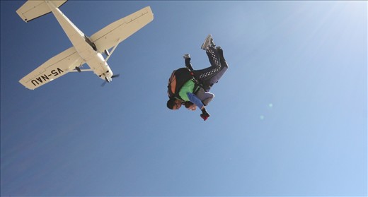 Tumbling out of the plane