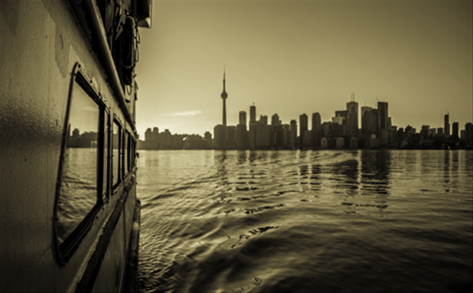 Unique view of the Toronto skyline from a ferry!