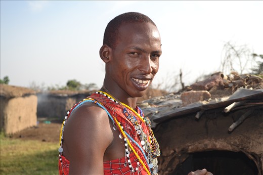 Captured a candid shot of our guide while showing us around his village