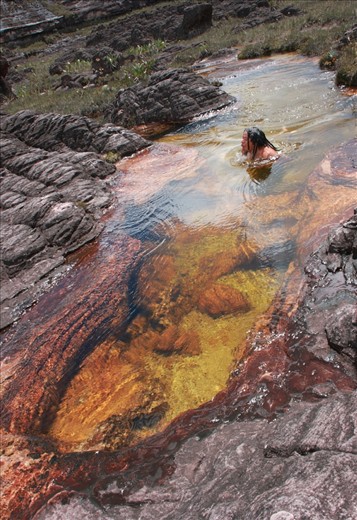 Nature bathtub --  
There are many water pools on top of the mountains.
