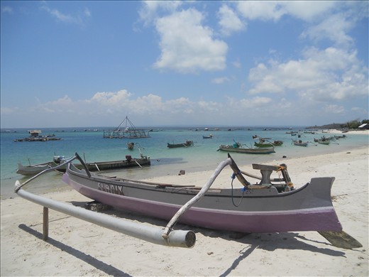 The fisherman boats were lying disarrayed on the Ekas beach