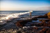 Near dreambeach was a local fisherman that was standing on a very sharp rocks, and the waves was so strong that one wave almost got me and my camera, that is why I admire this local fisherman.: by ziga182, Views[353]
