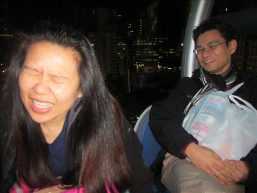 On the Nagoya ferris wheel - someone is afraid of heights