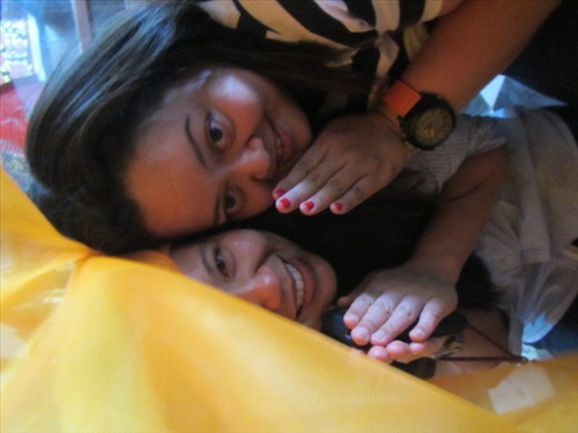 Oui and Princess sneak a cloth blessing