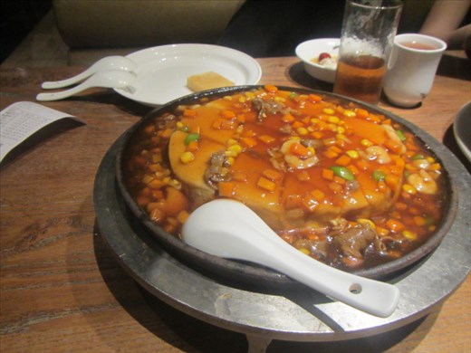 Tofu at a Sizhuan style restaurant - went well with the spicy bullfrog