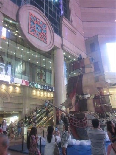 Hong Kong's Times Square with the replica of the Jolly Roger
