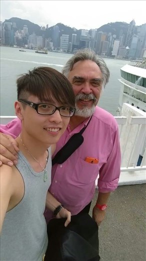 Me and Gordon before our cheesy noodle farewell