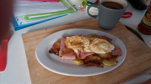 Sunday breakfast on Monday morning - lumberjack breakfast