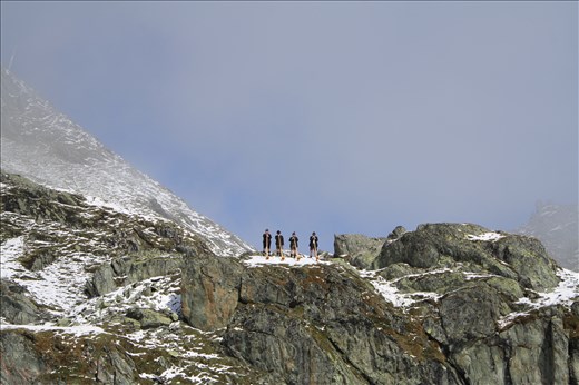 morning mountain walk with the sound of alpine horns echoing in the still air