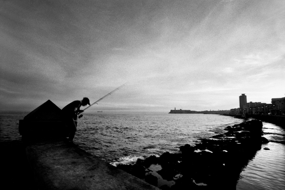 Early morning fishing in Malecon,Havana