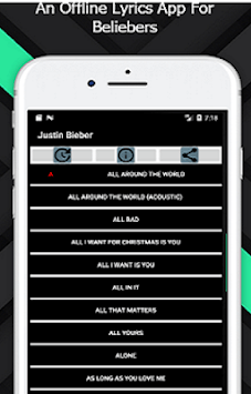 Justin Bieber: An offline Lyrics App for PC screenshot 1