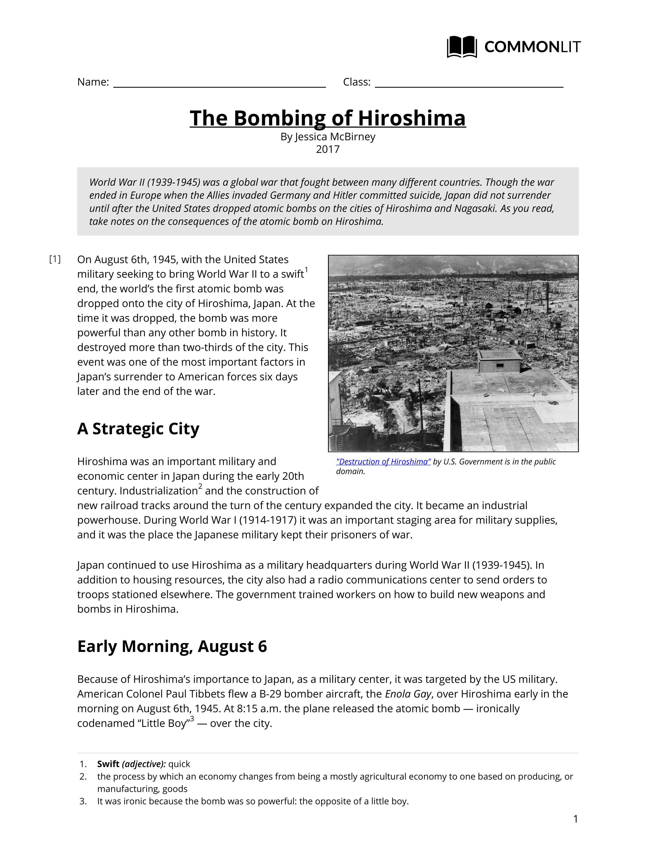 Hiroshima essay prompts image