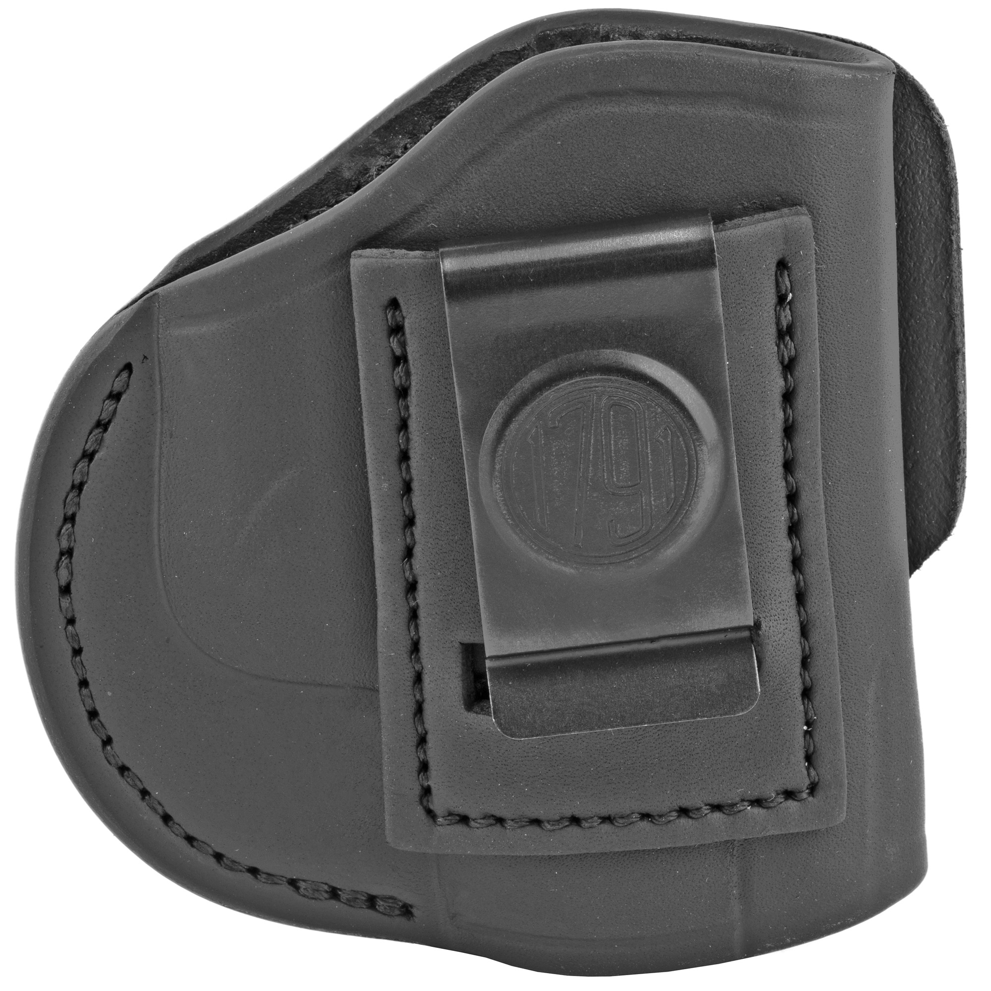 1791 Gunleather 4 Way Holster, Concealment & Belt Holster, IWB/OWB, Stealth Black Leather, Fits Glock 26/27/28/29/30/33/39, Springfield XDS/XDE/XD9/XD40, Right Hand, Size 4 4WH-4-SBL-R