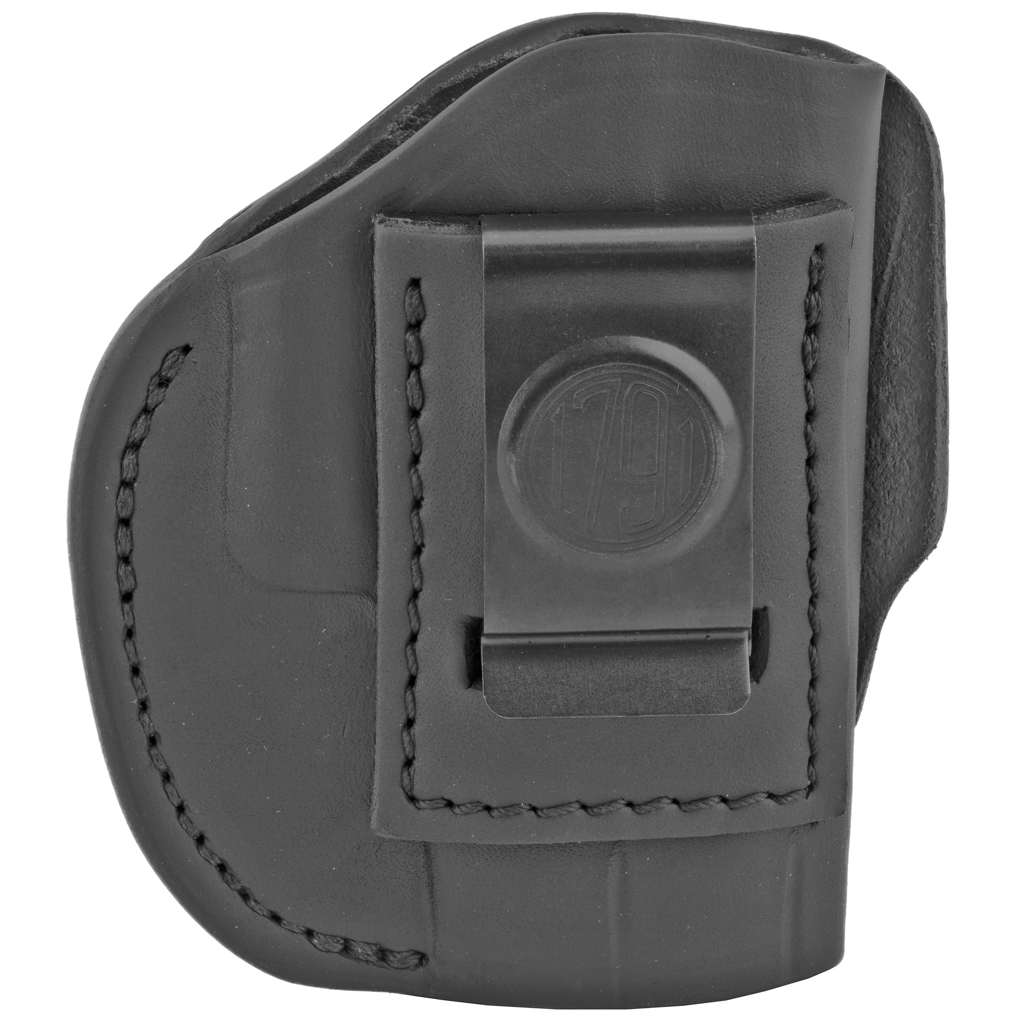 1791 Gunleather 4 Way Holster, Concealment & Belt Holster, IWB/OWB, Stealth Black Leather, Fits Glock 42/43, S&W Bodyguard, Right Hand, Size 2 4WH-2-SBL-R