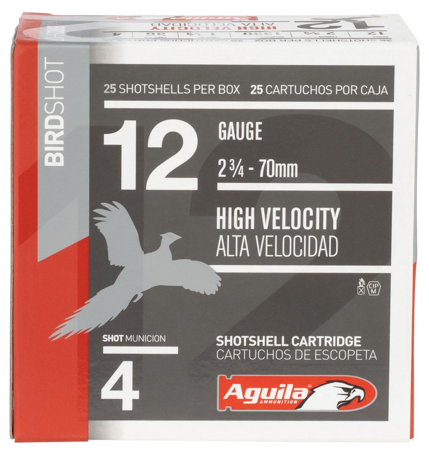 Aguila 1CHB1204 Birdshot High Velocity 12 Gauge 2.75 1 1/4 oz 4 S