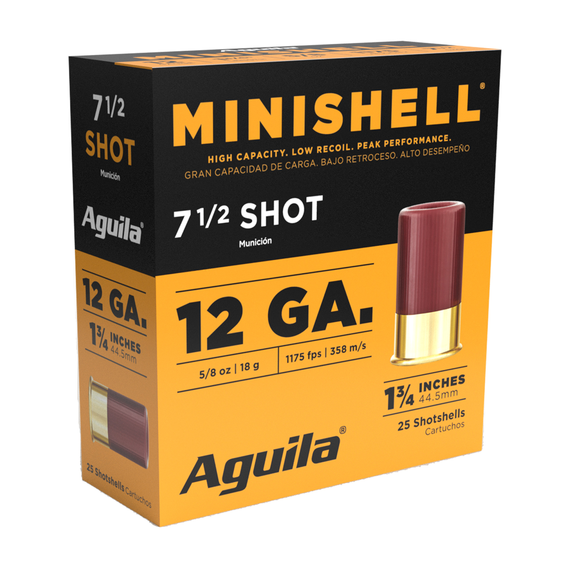 Aguila Ammunition Minishell, 12 Gauge, 1.75, #7.5 Shot Size, Shotshell, 25 Round Box 1CHB1387